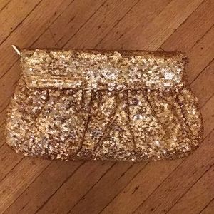 Gold Sequin Clutch Bag